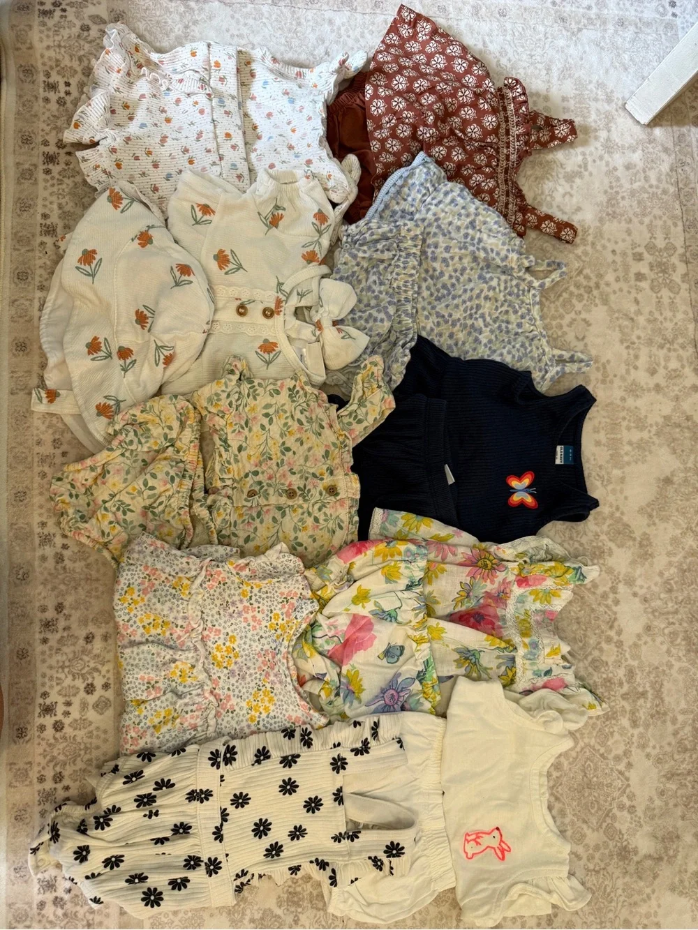 BUNDLE 10 Mixed Baby Girls Clothing Lot - Matching Sets/Outfits